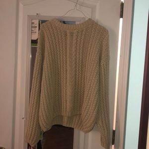 tan knitted sweater